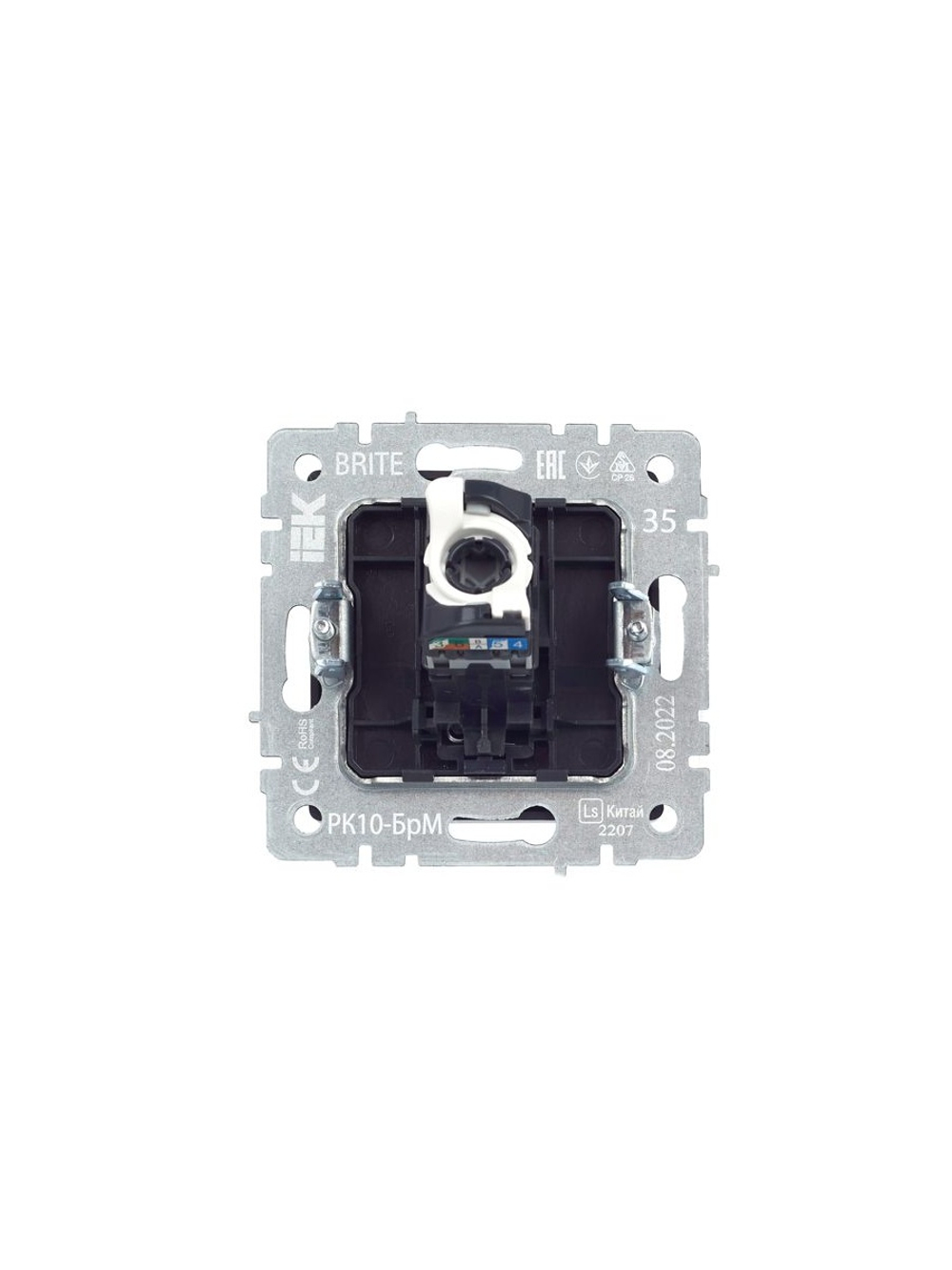 Розетка компьютерная СП RJ45 кат.5E BRITE РК10-БрМ механизм маренго IEK BR-K10-1-K35