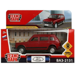 Модель ин. мет. "Lada 4x4 2131" 12см. двери, багаж, красный, коробка LADA4X42131-13-RD (Технопарк)