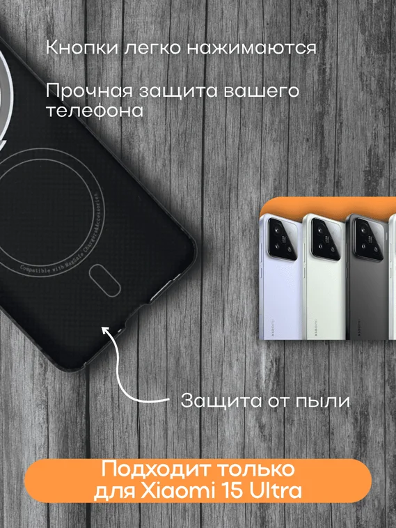 Карбоновый чехол для XiaoMi 15 Ultra с MagSafe ночной-синий (Night-Blue)