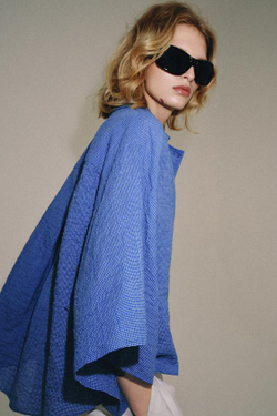 ZARA РУБАШКА В КЛЕТКУ — ZW COLLECTION, СИНИЙ