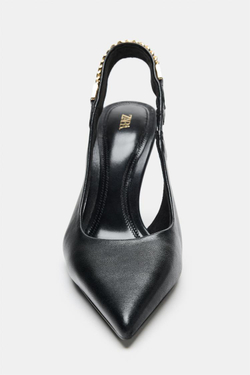 ZARA ТУФЛИ С ЦЕПОЧКОЙ, ЧЕРНЫЙ