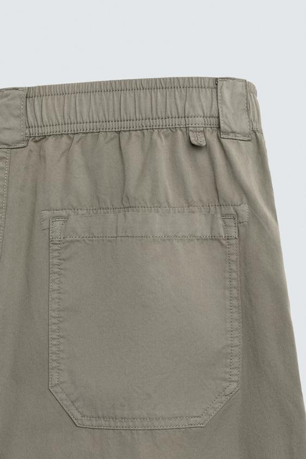 ZARA ХЛОПКОВЫЕ БРЮКИ RELAXED FIT, СВЕТЛЫЙ ХАКИ