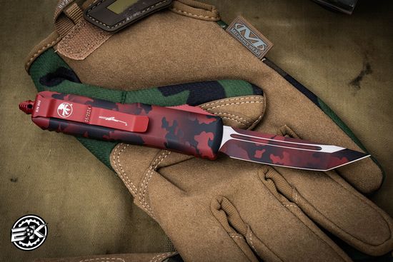 Нож Microtech UTX-85 Red Camo OTF Automatic T/E Tanto 233-1RCS