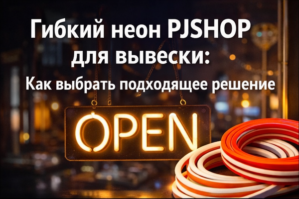 Гибкий неон PJSHOP для вывески: как выбрать подходящее решение