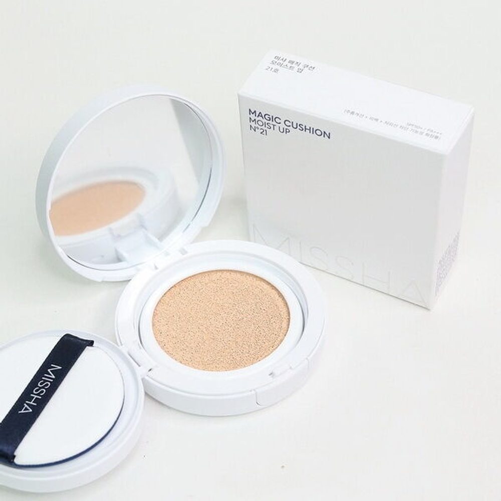 Увлажняющий тональный кушон Missha Magic Cushion Moist Up SPF 50+/PA+++ (№21-светлый беж), 15г