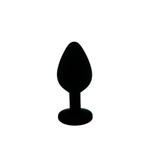 Средняя черная пробка с зелёным кристаллом ONJOY Silicone Collection (Цвет: черный с зеоеным)