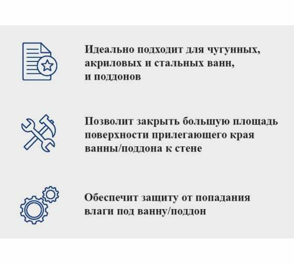 Бордюр для ванн и поддонов 20 мм Aquanet