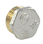 Заглушка латунь никель Ду 40 (1 1/2") НР 9017 ГОСТ 32585-2013 Aquasfera 9017-05
