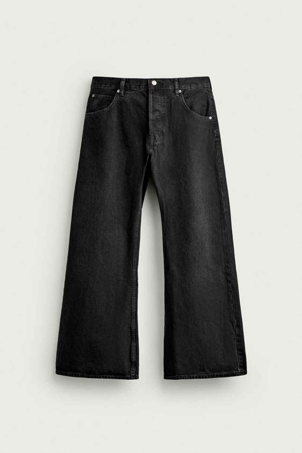 ZARA ДЖИНСЫ BARREL FLARE FIT, ЧЕРНЫЙ
