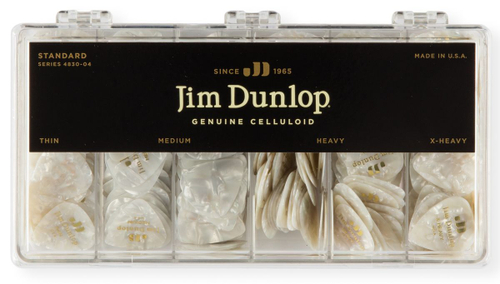 Dunlop 483004 Celluloid White Pearloid Display короб с медиаторами,HV/MD-144шт,XH/TH-72шт, 432 шт.