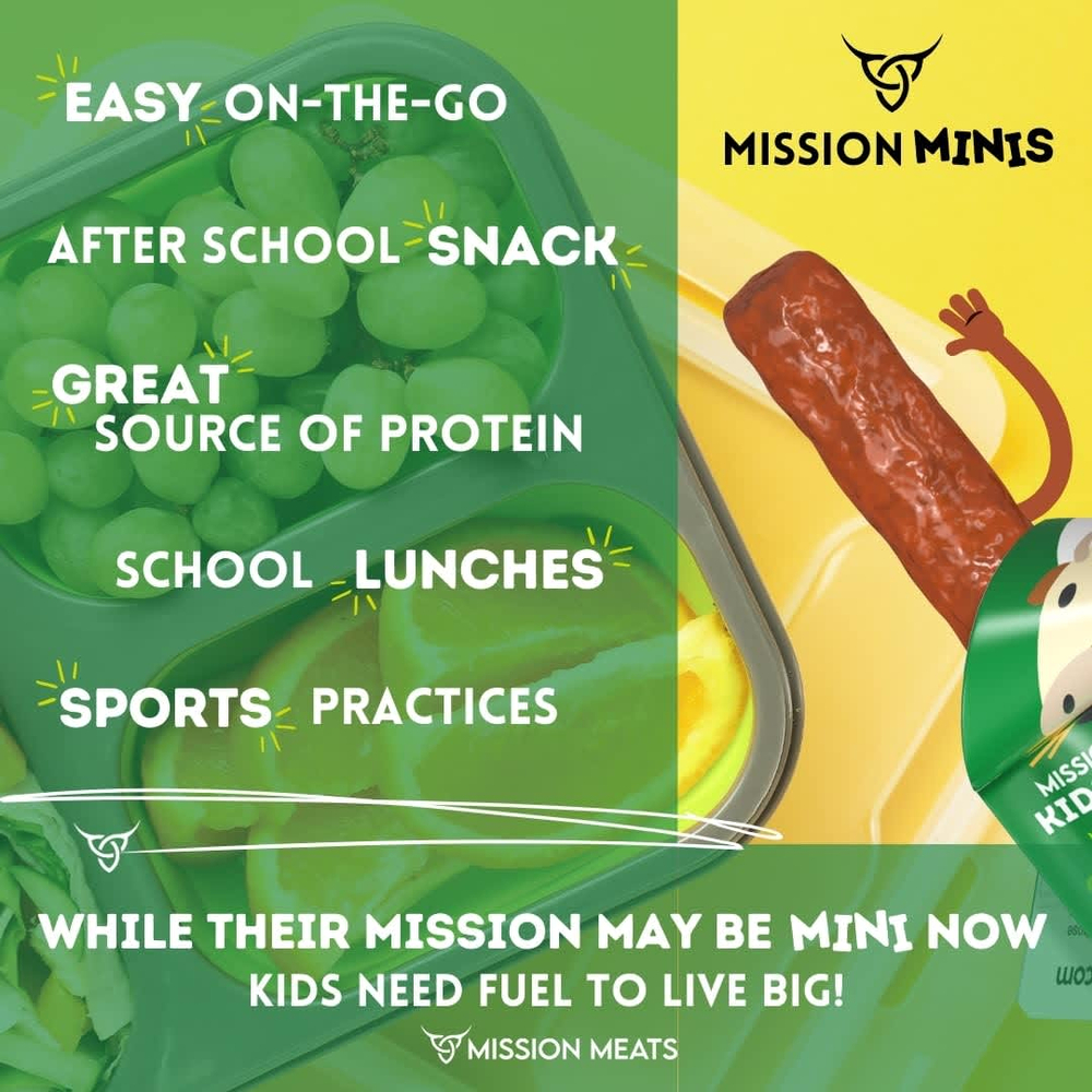 Mission Meats, миссии Минис, детские говяжьи палочки, оригинальная говядина, 24 палочки по 0,5 унции