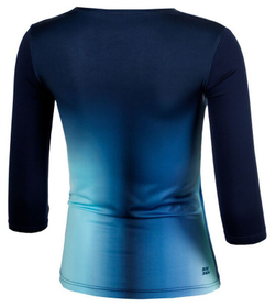 Женская теннисная футболка (dł. Рукава) Bidi Badu Spectrum V-Neck Longsleeve - небесный