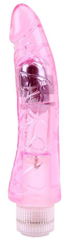 Розовый вибратор Glitters Mr.Right - 23 см. (Цвет: розовый)