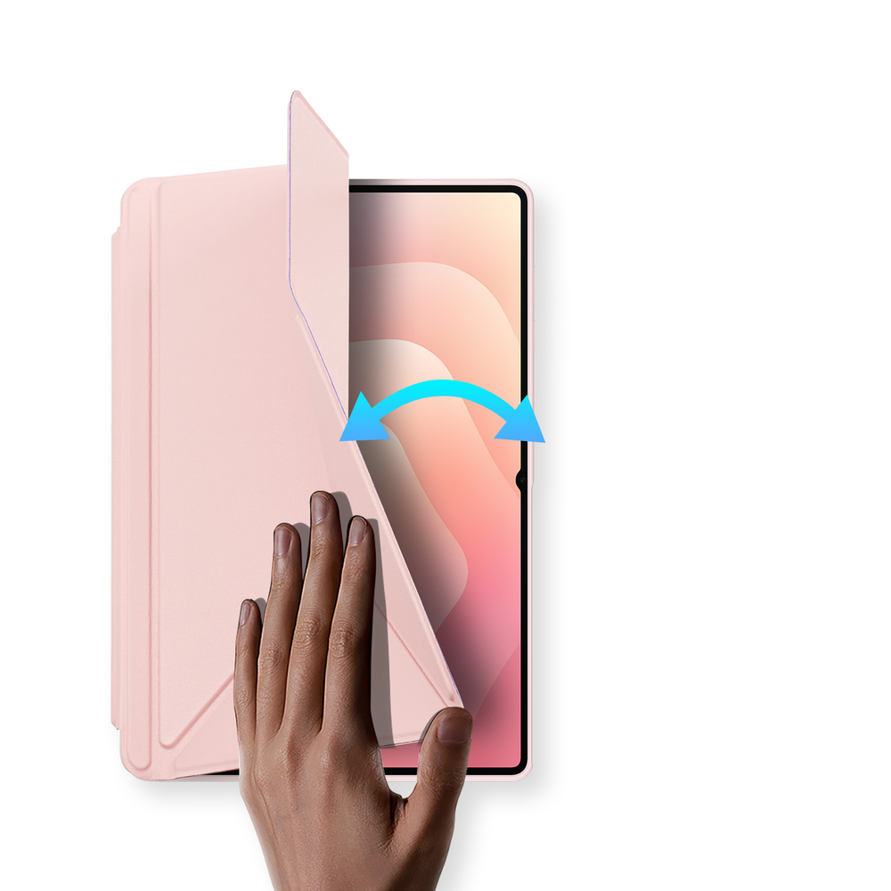 Чехол книжка розового цвета от Dux Ducis для Samsung Galaxy Tab S11 Ultra, серия Magi Series Case