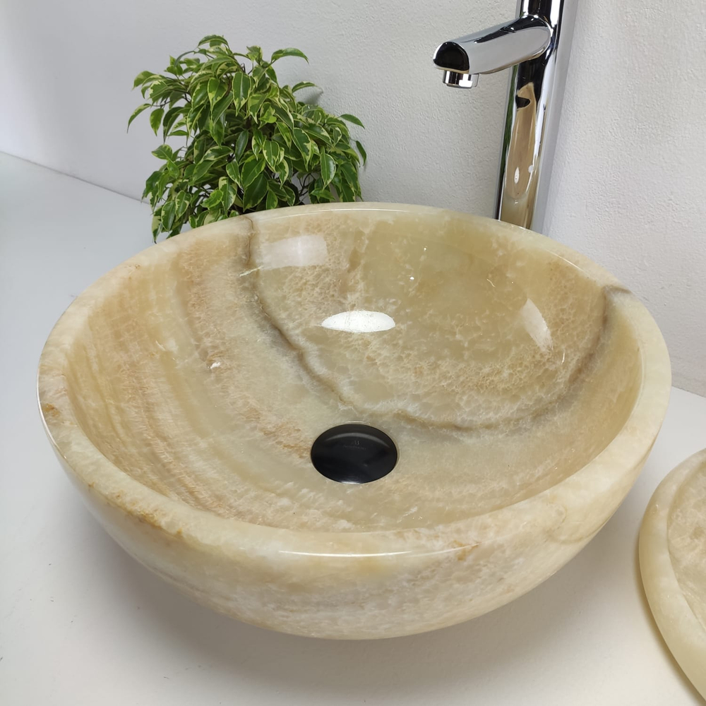 Раковина из оникса Bowl Yellow BO-61101 40x40x15 из натурального камня