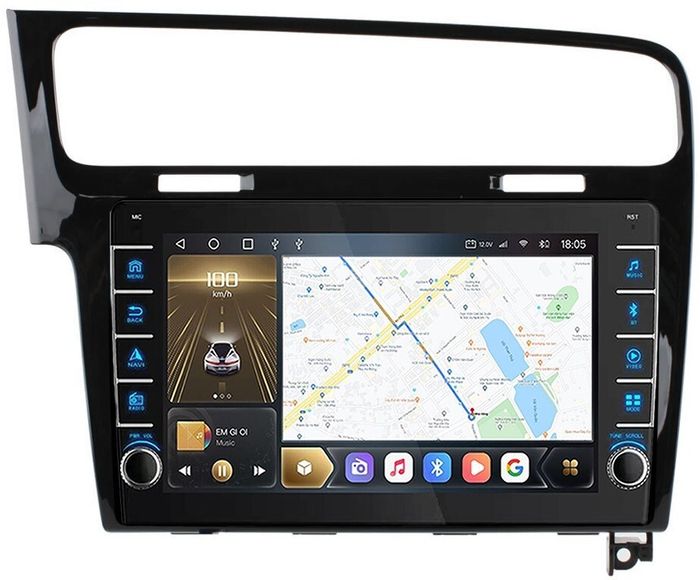 Магнитола для Volkswagen Golf 7 2012-2020 - Kuberg OL-1907 (кнопки и крутилки), Android 12, Быстрая, CarPlay, 4G SIM-слот