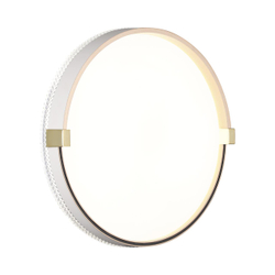 7646/CL PALE SN 189 Светильник пластик/белый/золотой LED 30Вт 4000К D340 IP43 OLIDI WHITE