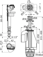 Alcaplast SA08AS-1/2" Комплект арматуры нижний (2-кноп.)