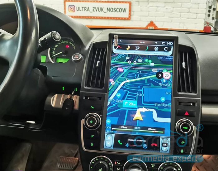 Магнитола для Land Rover Freelander 2 2007-2012 - Kuberg NH-1302 экран 13.6" в стиле "Тесла" на Android 10, Быстрая, CarPlay, 4G SIM-слот