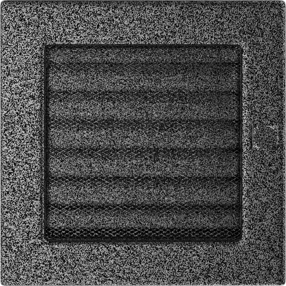Решетка каминная Kratki Standard чёрная хром 17x17