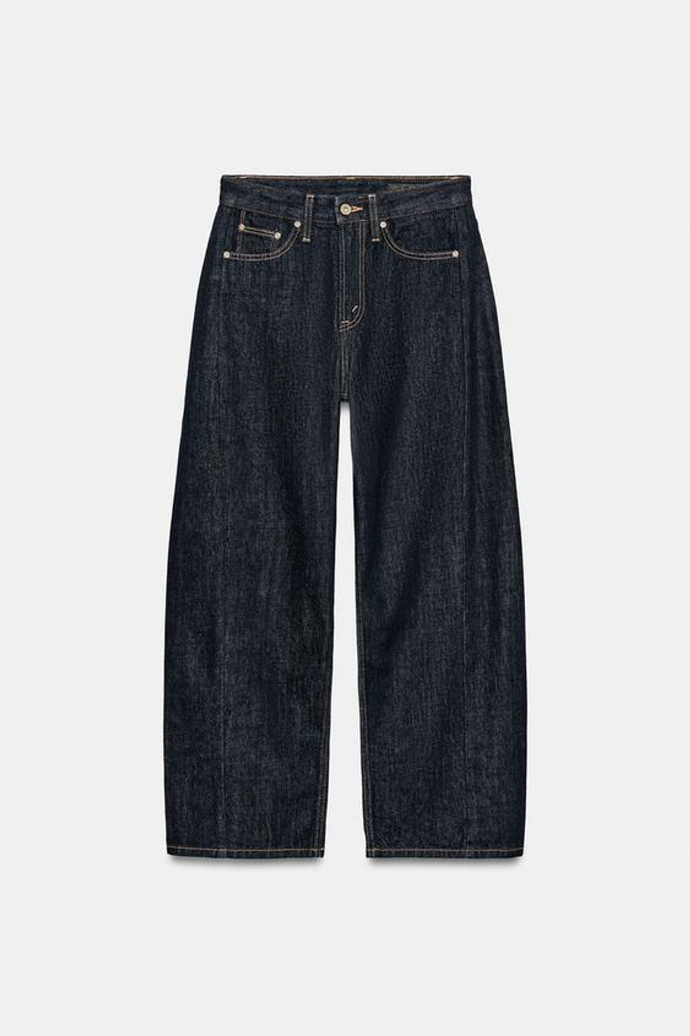 ZARA ДЖИНСЫ ZW COLLECTION ANKLE RELAXED СО СРЕДНЕЙ ПОСАДКОЙ, СИНИЙ