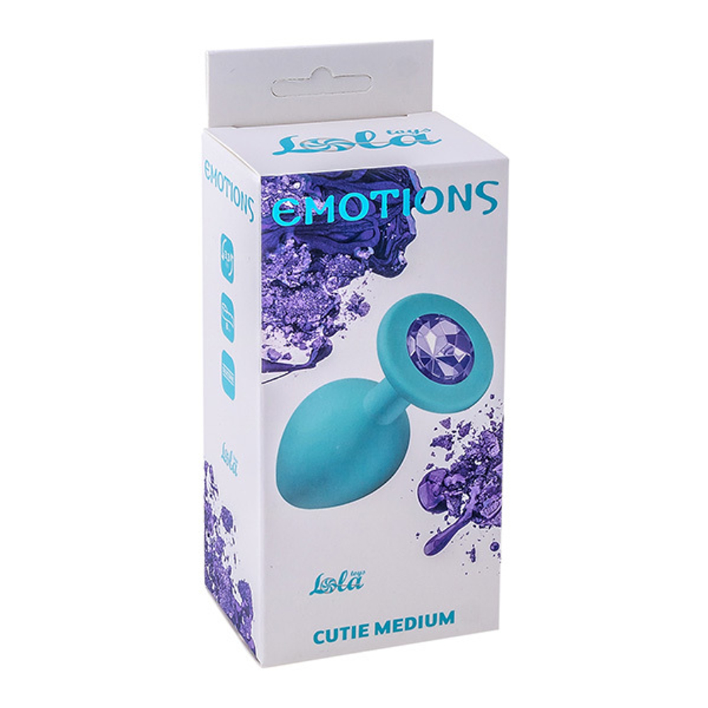 Анальная пробка 8,5см Lola Games Emotions Cutie Medium Turquoise light purple crystal 4012-04Lola