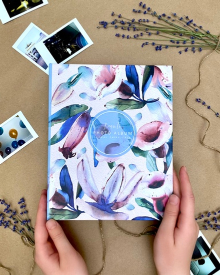 Фотоальбом на 200 фото 10х15 см, пластик. листы flora art Аква колокольчики