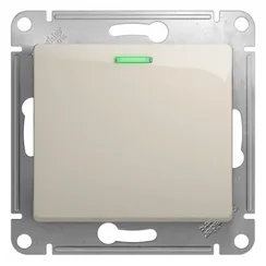 Выключатель одноклавишный с подсветкой Systeme Electric Glossa Молочный GSL000913