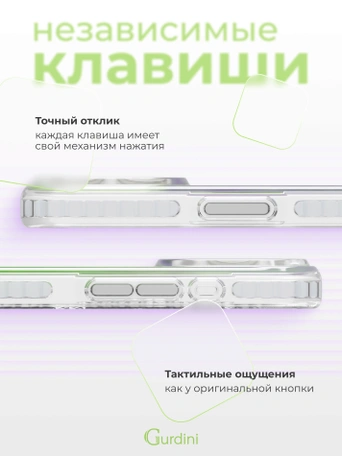 Чехол накладка iPhone 16 Pro 6.3" Gurdini Ocean Case (8) Transparent хамелеон