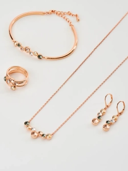 Серьги-подвески Эльза с кристаллами Swarovski шампань