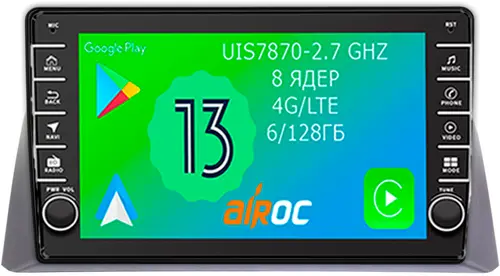 Магнитола для Honda Crosstour 2009-2013 (монохром) - Airoc AB-1905 (кнопки и крутилки), Android 13, Быстрая, SIM-слот, CarPlay