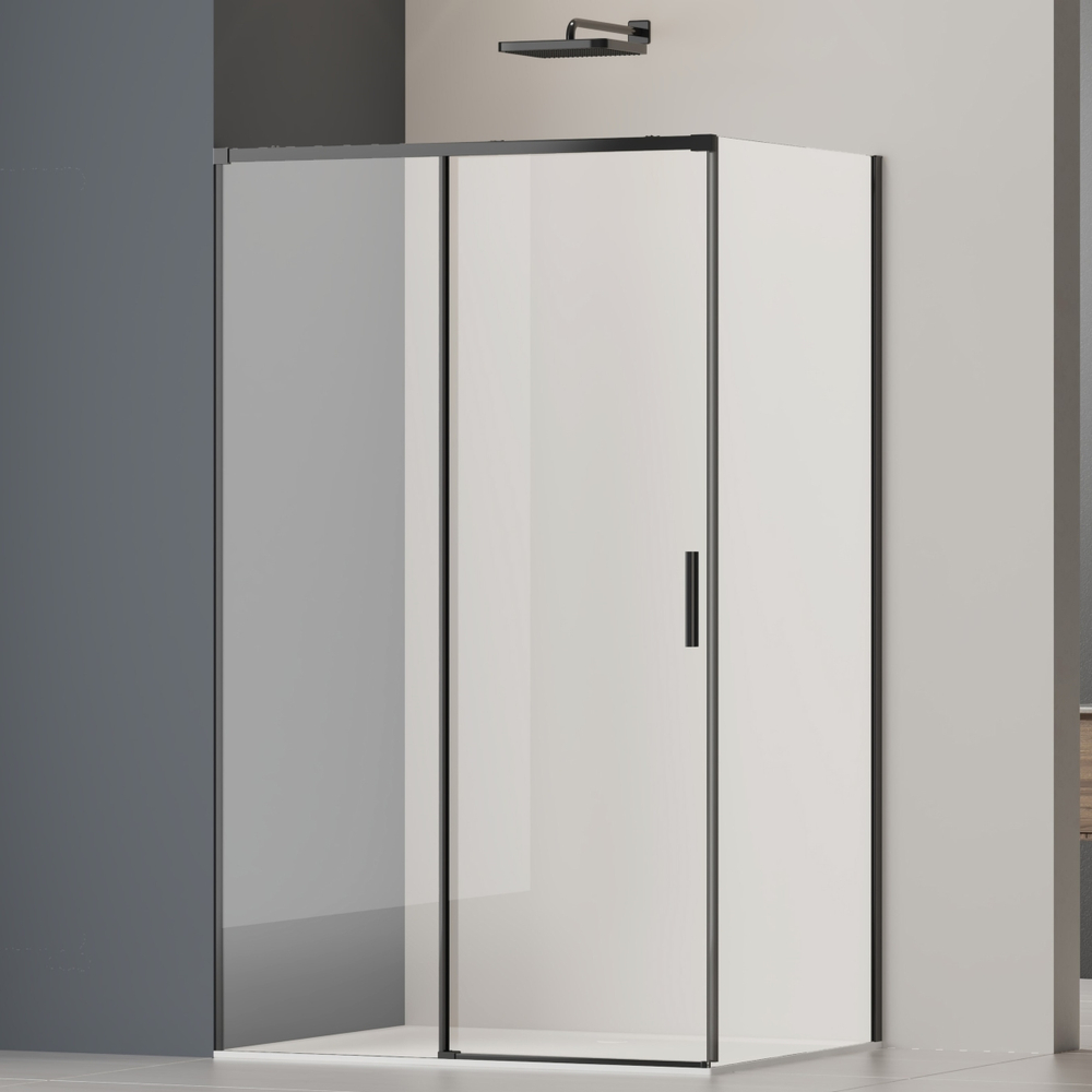 Душевой уголок Vincea Софт 2 (Soft 2) VSR-3SO28010CLB, 1000*800, черный, стекло прозрачное