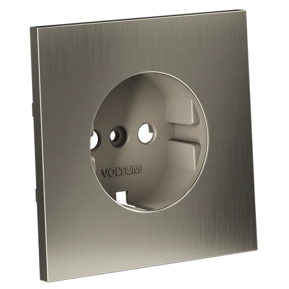 Накладка для розетки с заземлением Voltum S70 Metal Никель VLSM000611