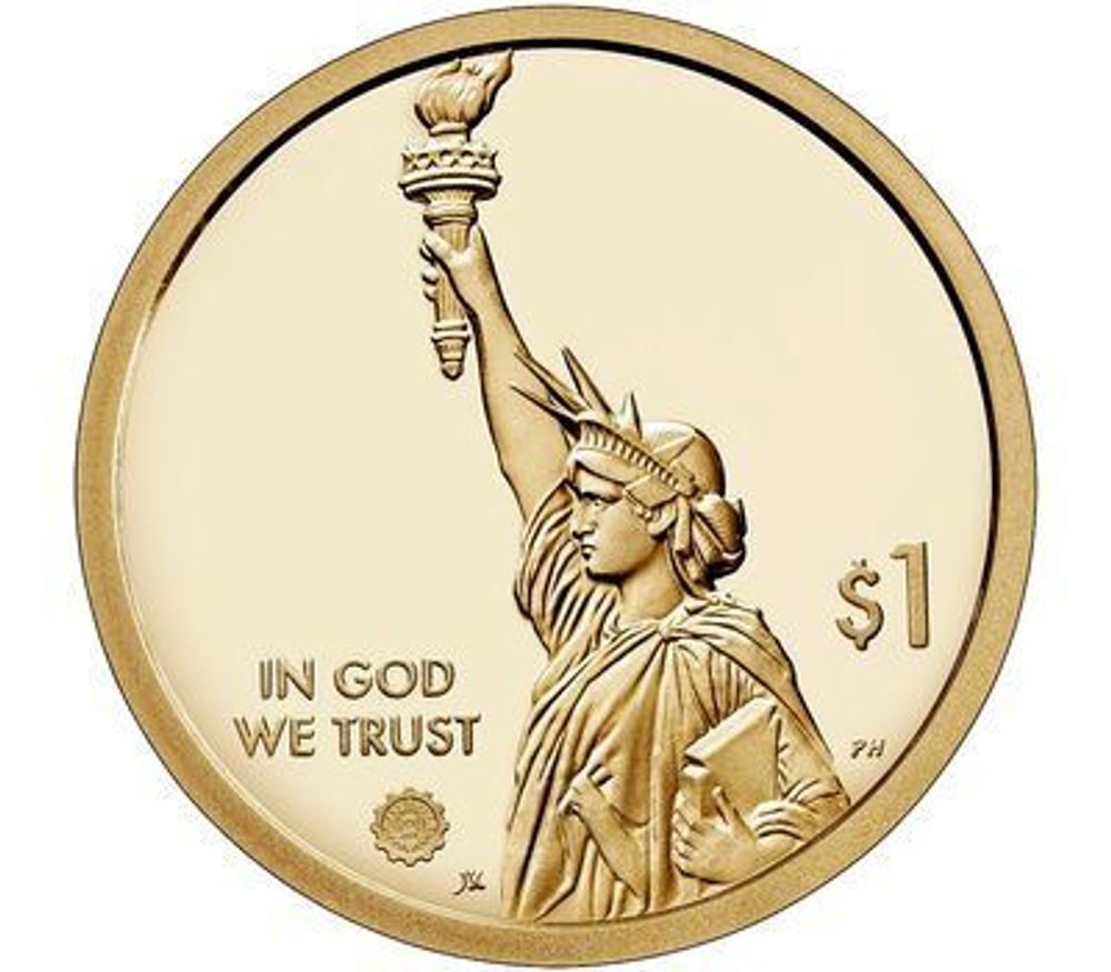 1 доллар. Американские инновации - Вакцина против полиомиелита. США. 2019 год. Двор Р