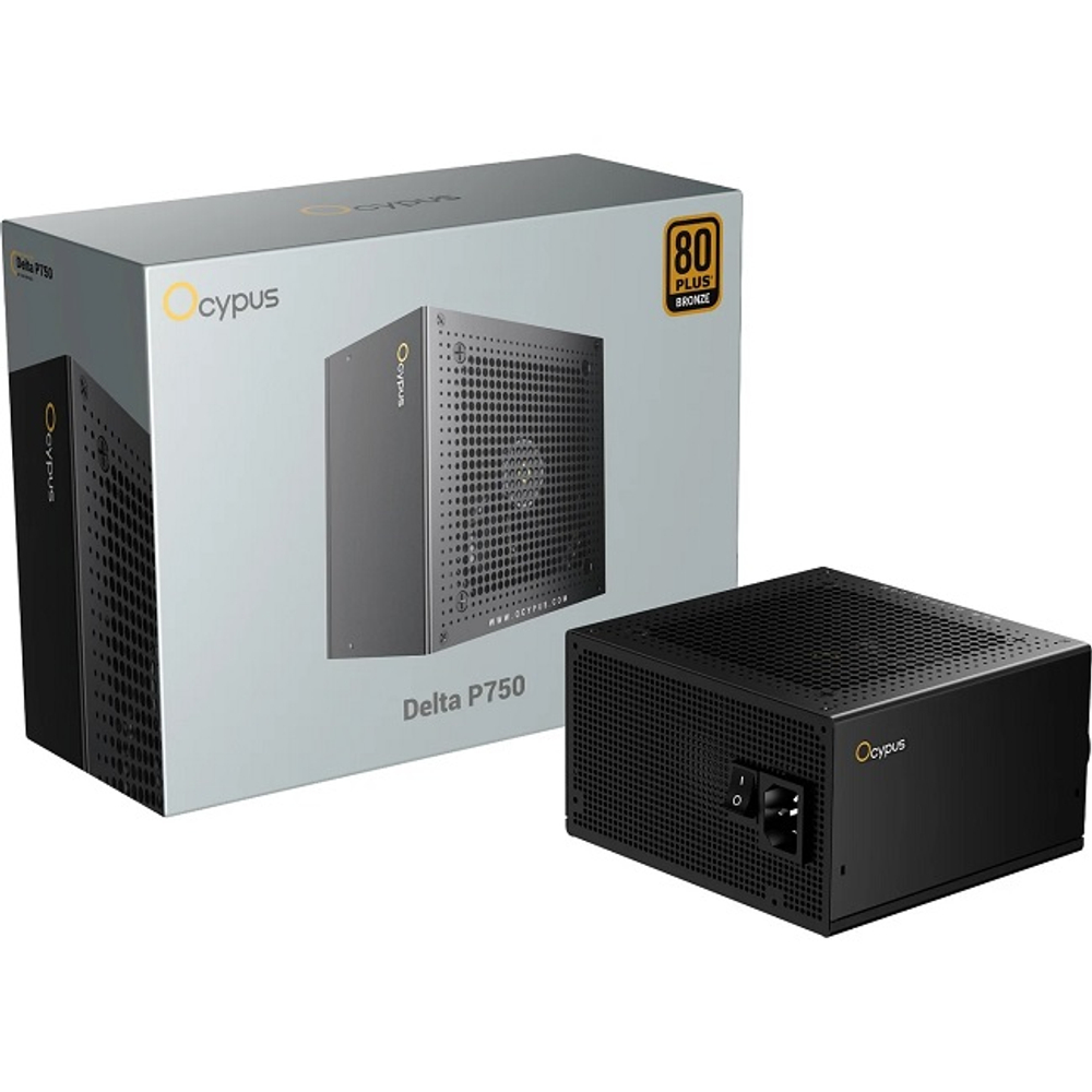 Блок питания Ocypus 750W Delta P750, 16 Pin PCIe 5.0, 80 PLUS Bronze (Delta-P750-B1FDBK024X-EU)