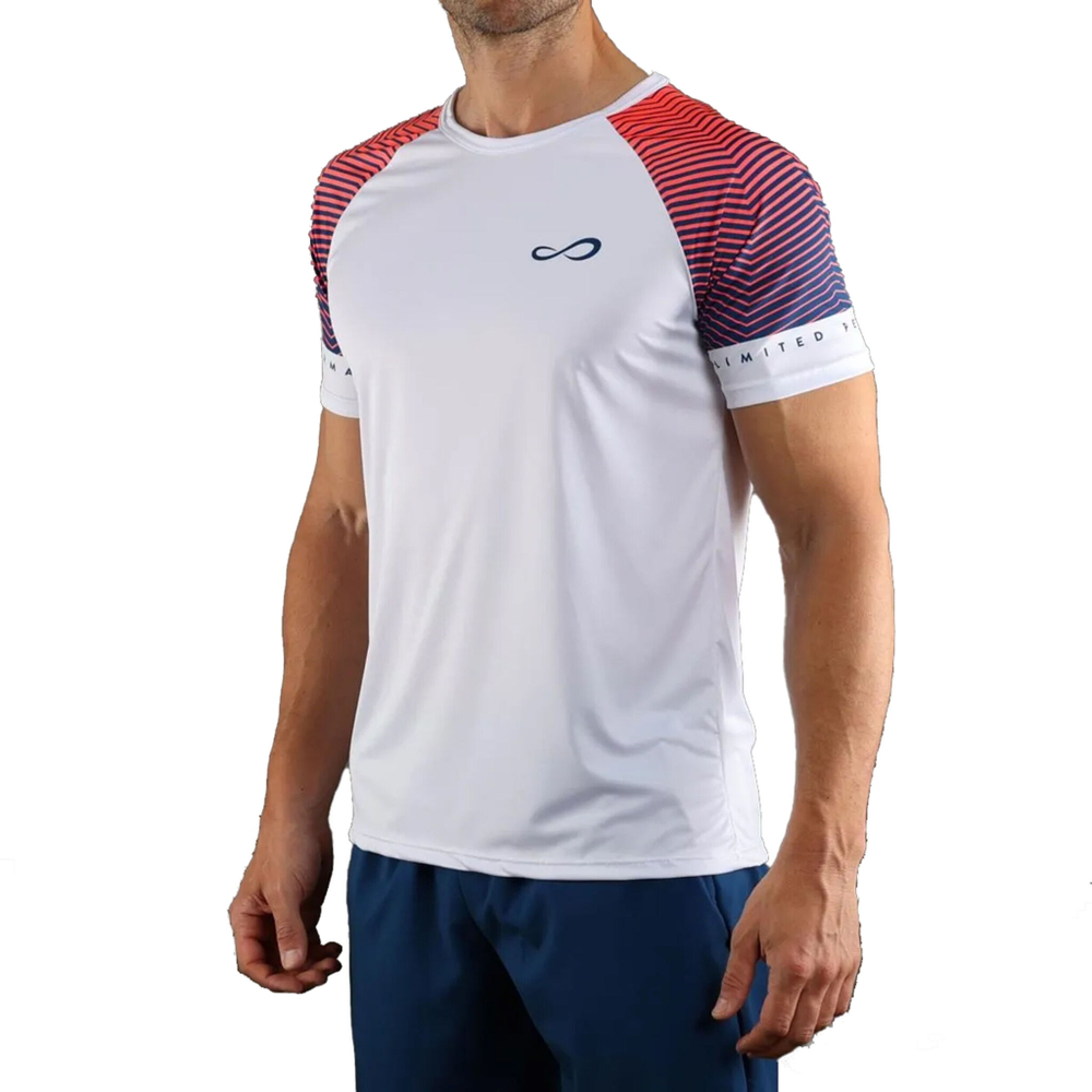 Мужское теннисное поло Endless Feisty Sleeves T-Shirt Men - White, Red