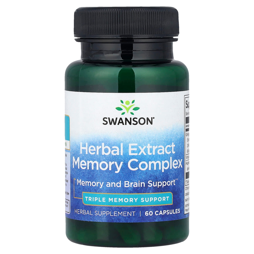 Swanson Vitamins, комплекс экстрактов трав для памяти, 60 капсул