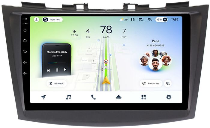 Магнитола для Suzuki Swift 4 2010-2015 - Teyes CC4L монитор 9" IPS, Android 14, Быстрая, Snapdragon 662, CarPlay, 4G SIM-слот