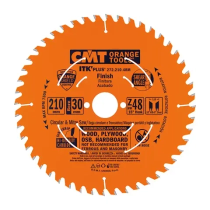 Диск пильный 200x30x1,8/1,2 15° 10° ATB + 8° SHEAR Z=48 CMT 272.200.48M
