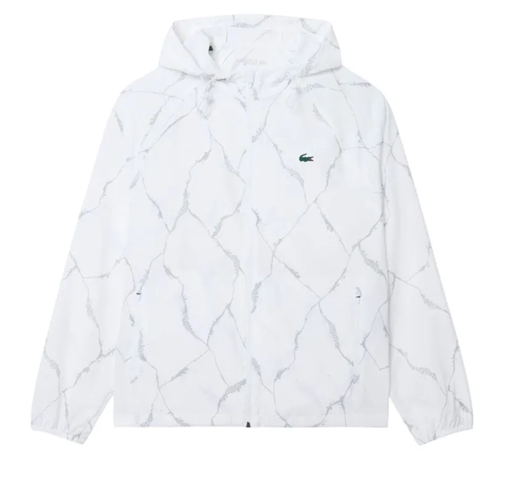 Мужская теннисная куртка Lacoste Reflective Crocodile Print - white