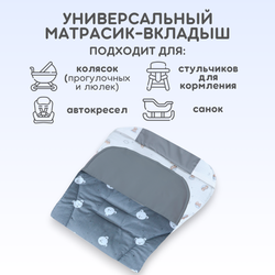 Матрас в коляску двухсторонний детский из муслина