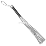 Серебристая плетка Struggle My Flogger с черной ручкой - 45 см. (Цвет: серебристый с черным)