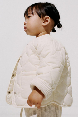 ZARA СТЕГАНАЯ КУРТКА WATER REPELLENT, ЭКРЮ