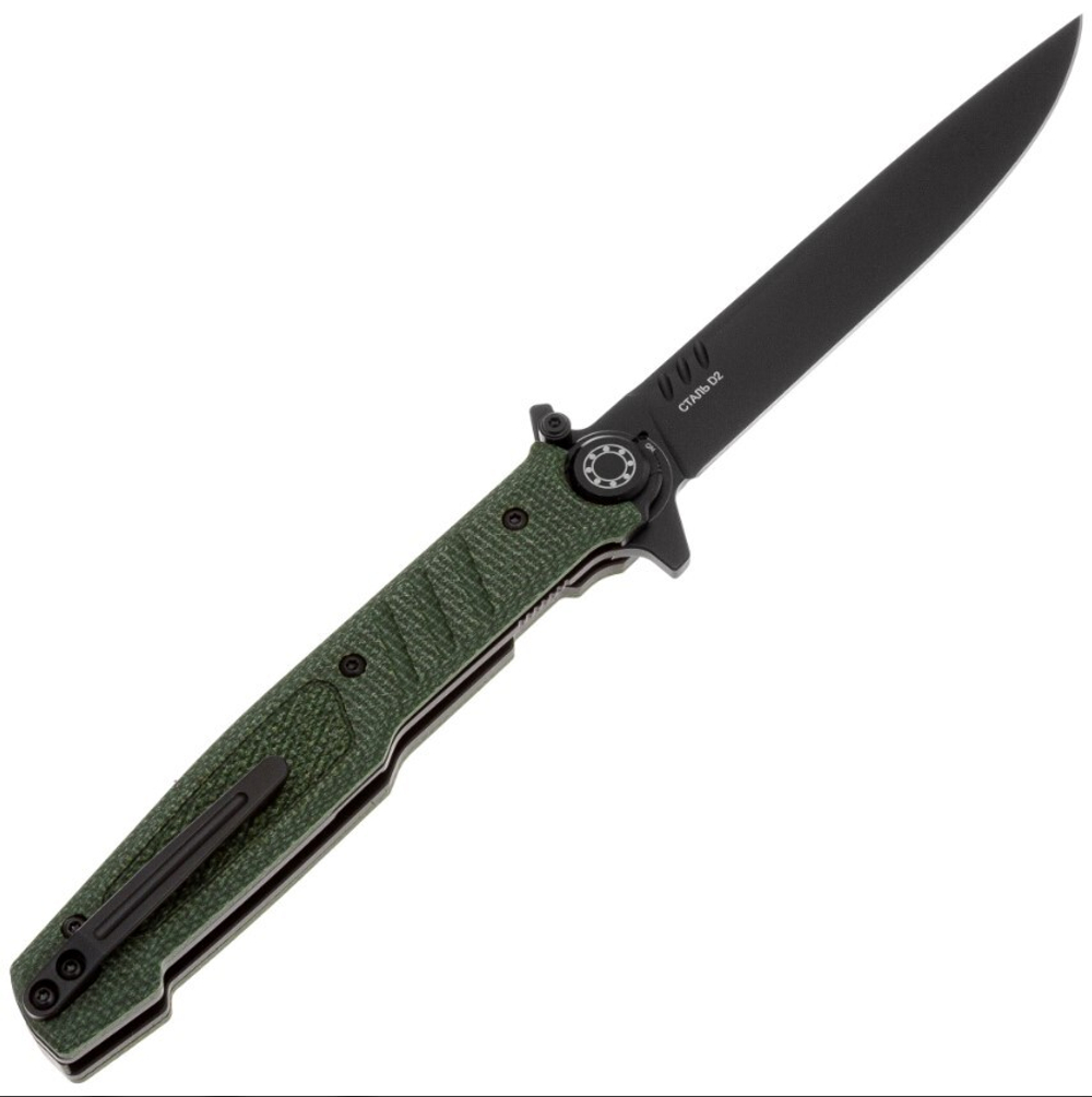Складной нож Финка-2 Blackwash сталь D2, рукоять Olive , НОКС 349-700106