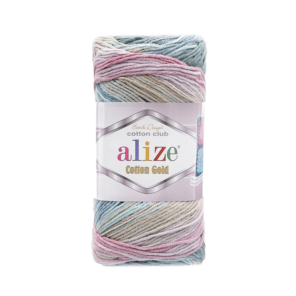 Пряжа Alize (Ализе) Cotton Gold Batik / уп.5 мот. по 100г, 330м, 2970 секционный