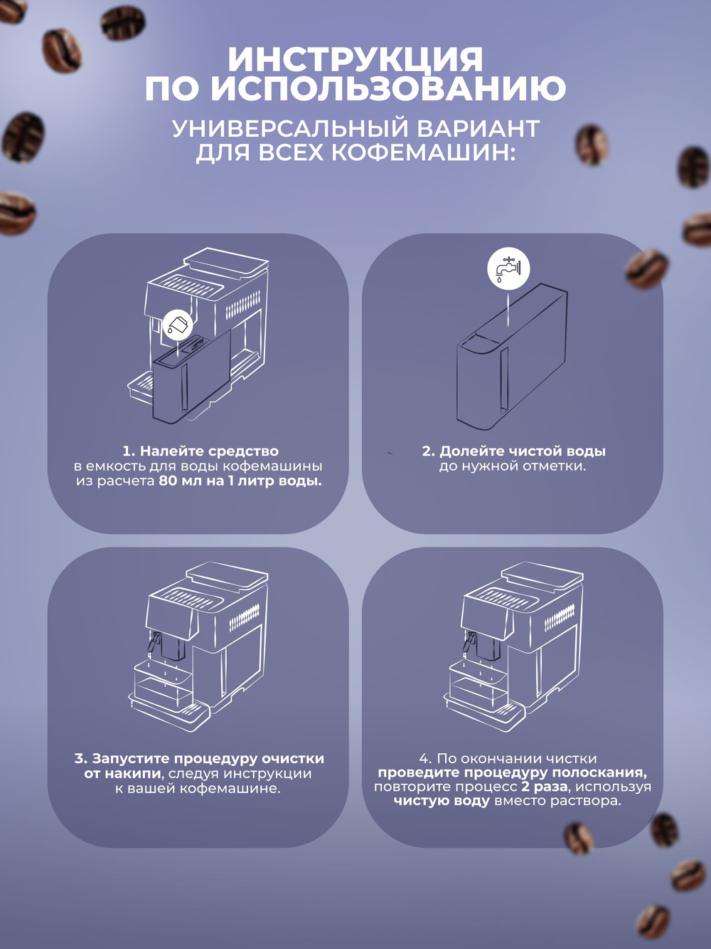 FORMA NOVA Удали Накипь! 1л х 2 шт. Средство для очистки кофемашин всех марок, для удаления накипи, декальцинатор