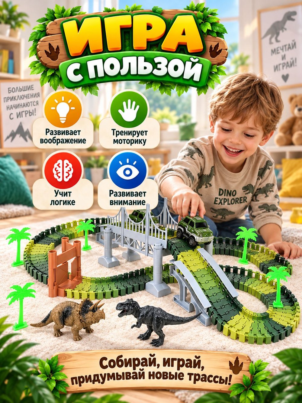 Автотрек гибкий 210см с аксессуарами (200803587)