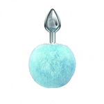 Анальная пробка с хвостом Diamond Twinkle Blue (Цвет: серебряный с синим)