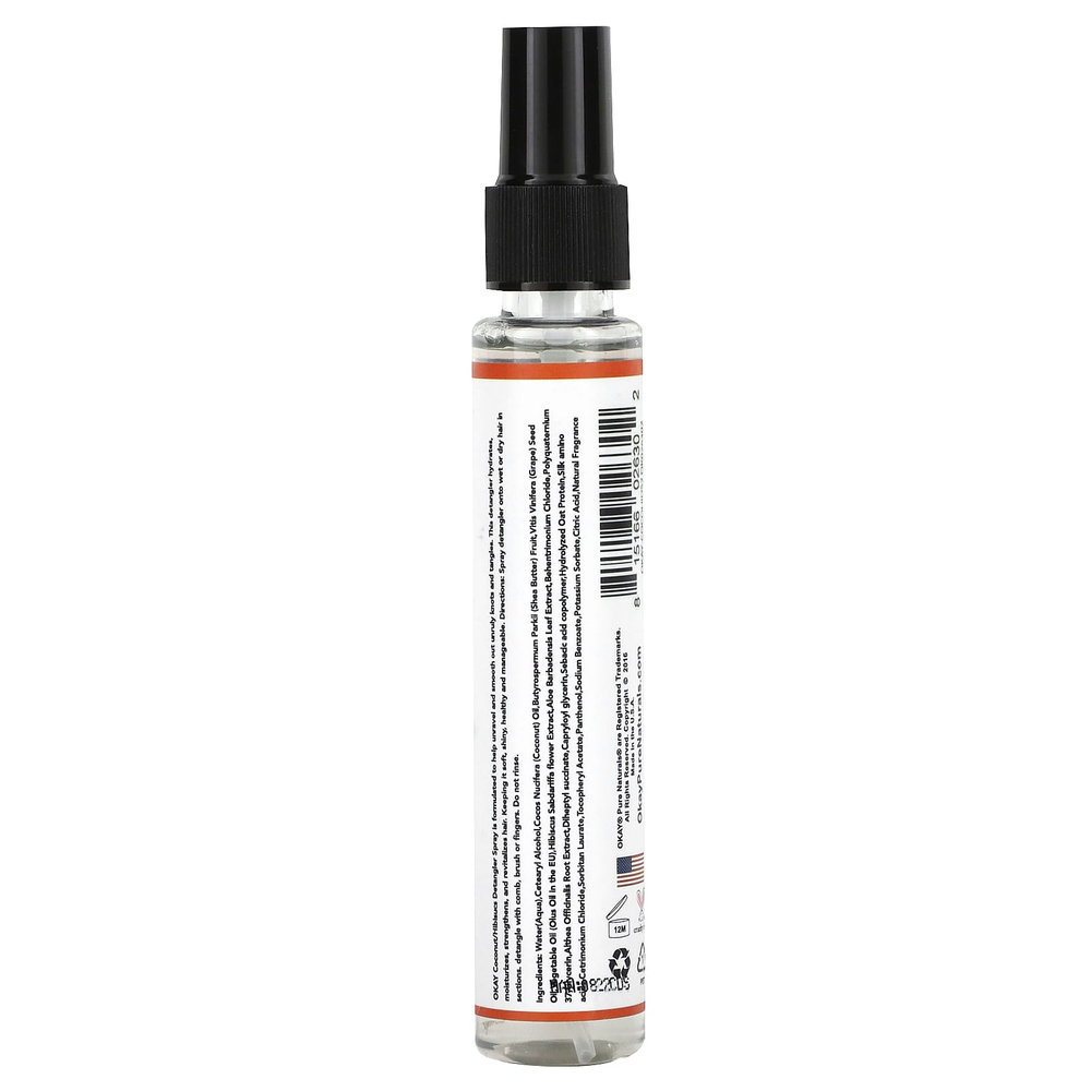 Okay Pure Naturals, Спрей для расчесывания волос, кокос и гибискус, 59 мл (2 жидк. унц.)