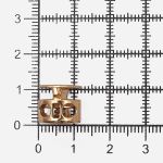 Фиксатор (зажим) для шнура металл 2 отв., 10.5х11.8 мм, ⌀3.7 мм, металл, Gold (золотой), MFR08, 10 шт